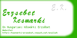 erzsebet kesmarki business card